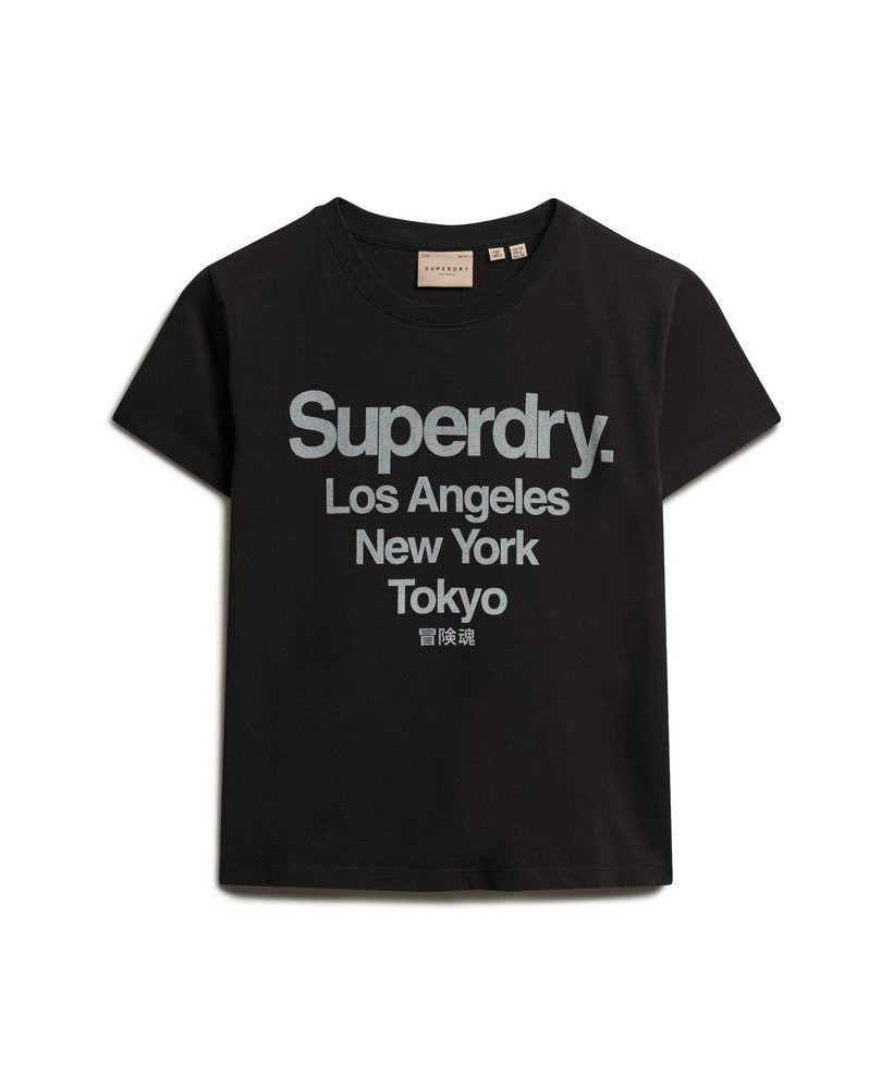 Core Logo City Fitted Slim Fit Tee | Black