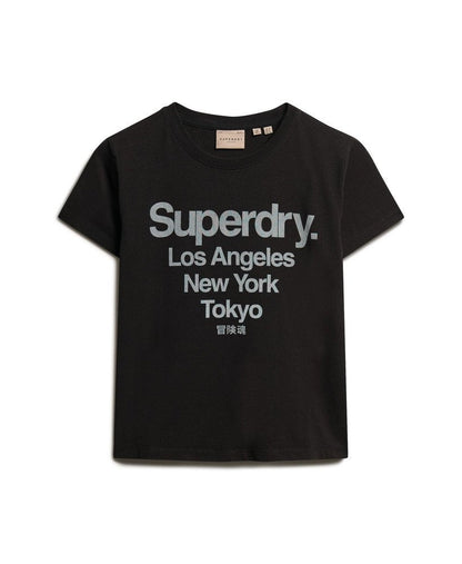 Core Logo City Fitted Slim Fit Tee | Black