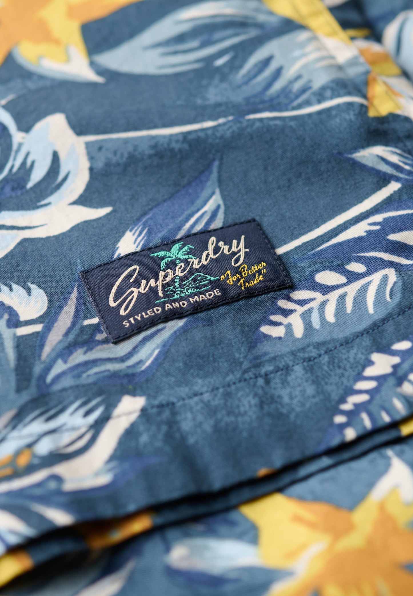 Hawaiian Print Shirt | Tropical Flowers Blue Washed