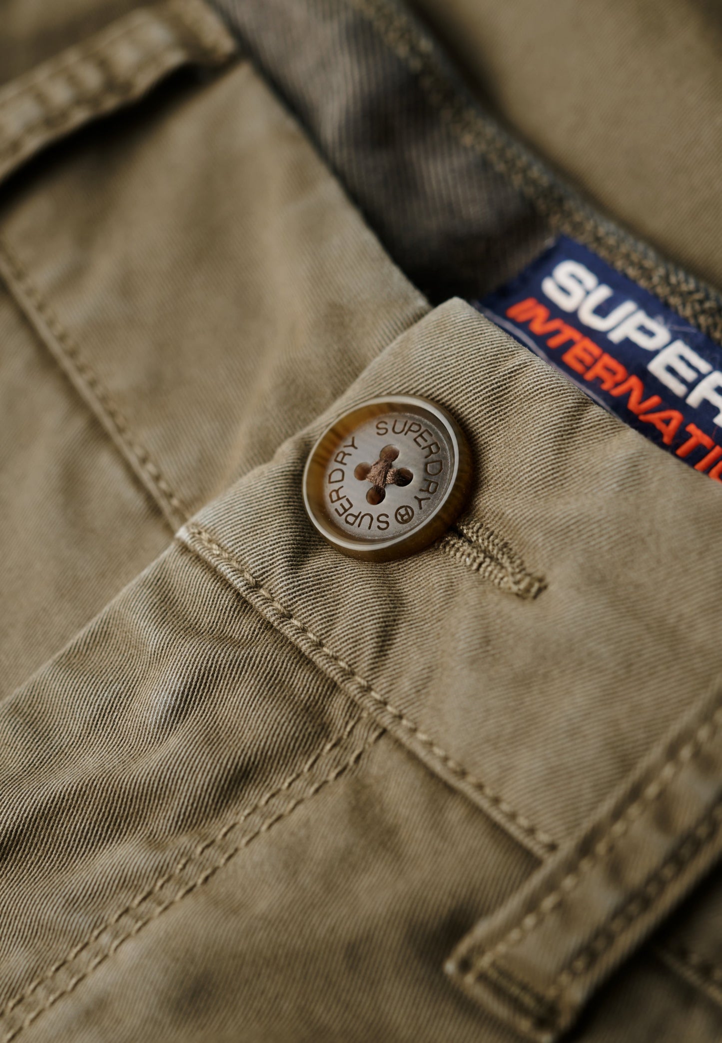 Vintage Slim Fit Chino Short | Dusty Olive Green