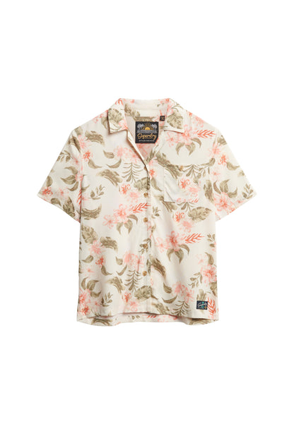 Beach Resort Shirt | Botanical Ecru