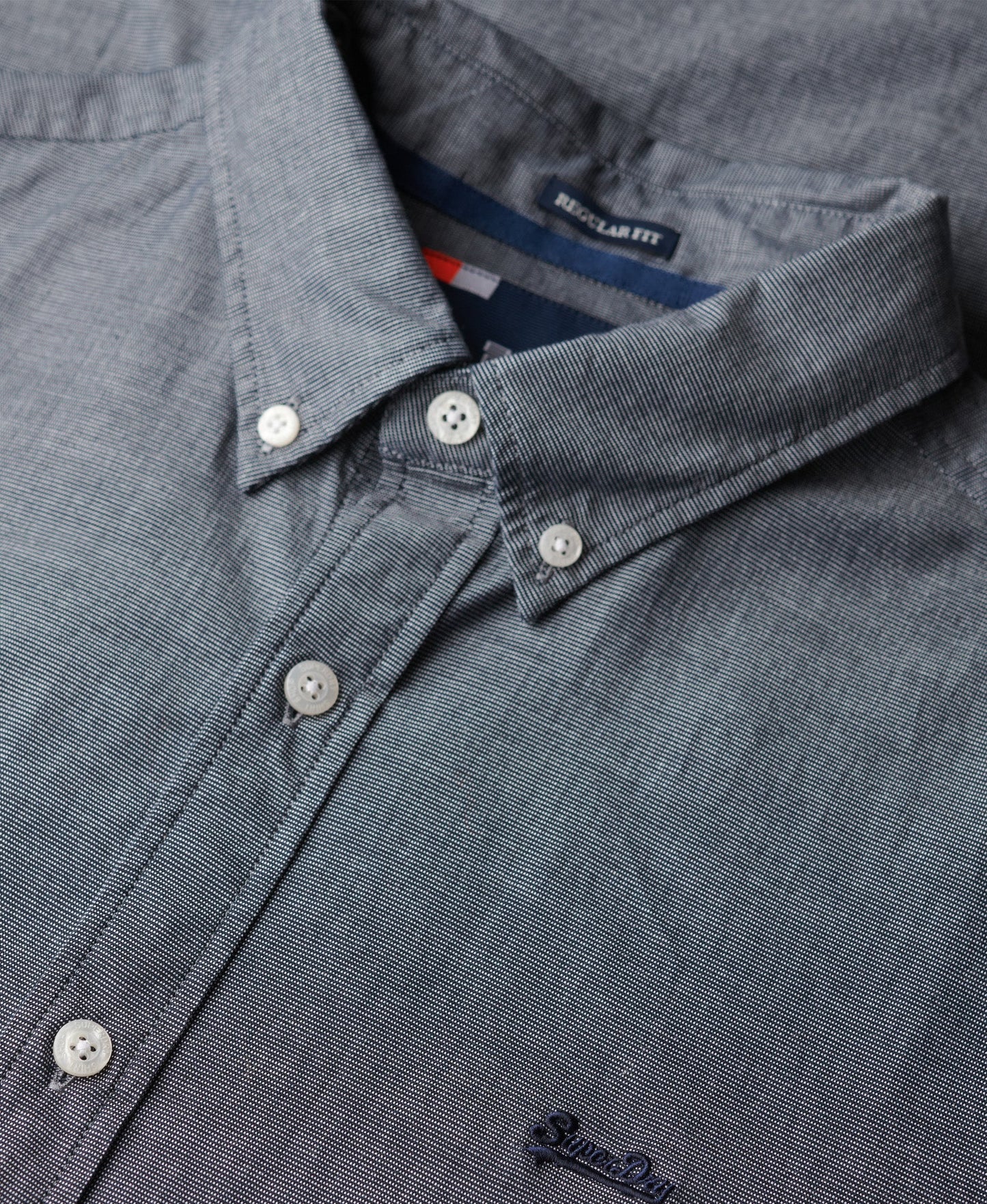 Essentials Tailored Lite Slim Fit Shirt | Navy End On End