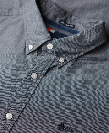 Essentials Tailored Lite Slim Fit Shirt | Navy End On End