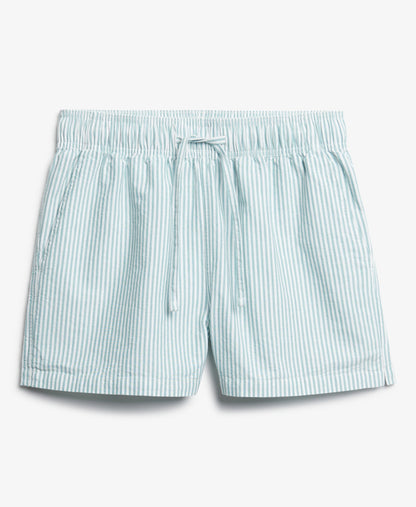 Cotton Stripe Elastic Short | Peppermint Chalk Stripe