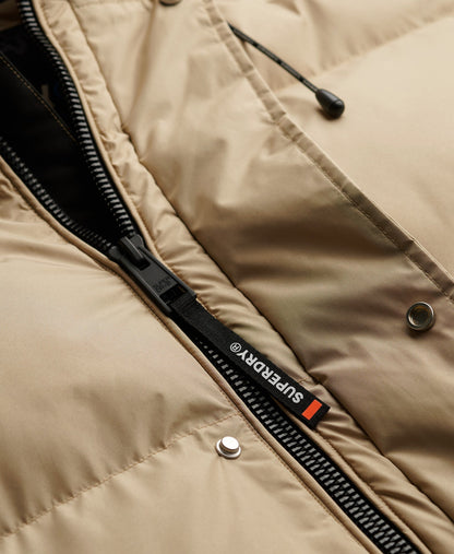 Hooded 5 Baffle Sports Puffer | Winter Twig Beige
