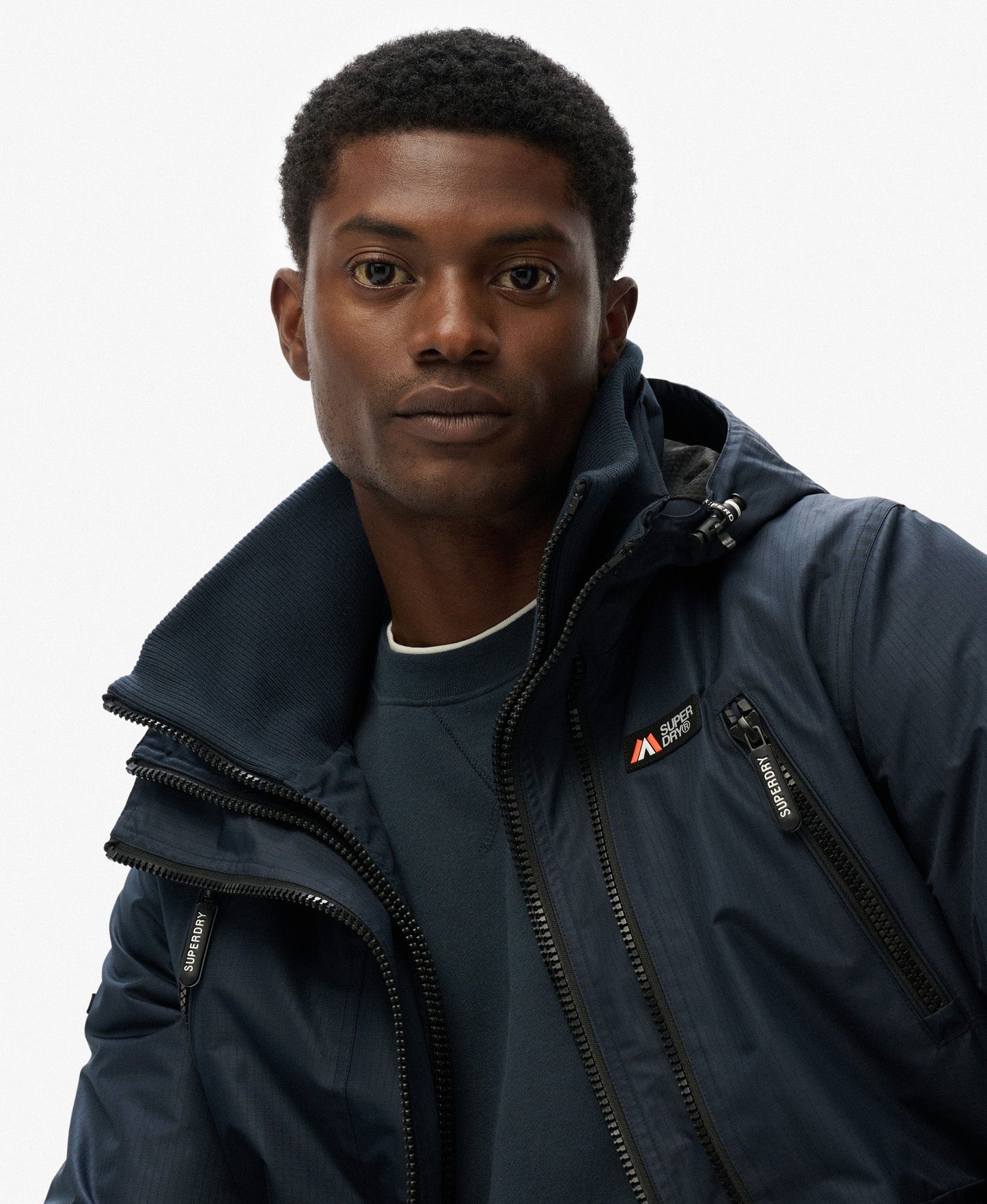Hooded Mountain Windbreaker Slim Fit Jacket | Eclipse Navy