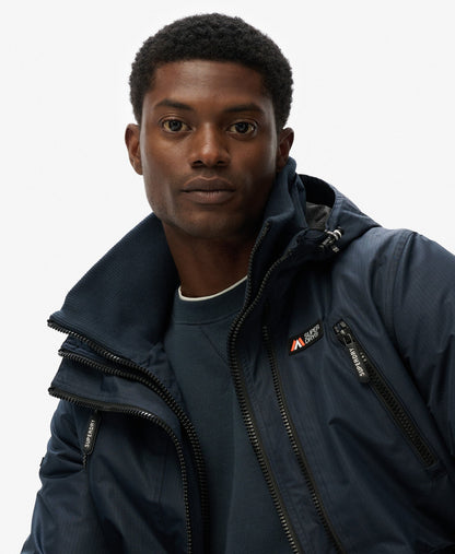 Hooded Mountain Windbreaker Slim Fit Jacket | Eclipse Navy