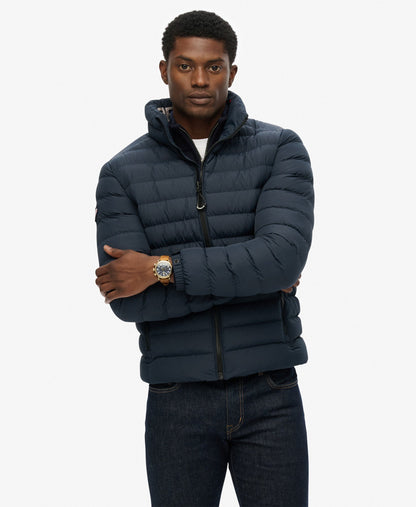 Fuji Print Padded Slim Fit Jacket | Eclipse Navy