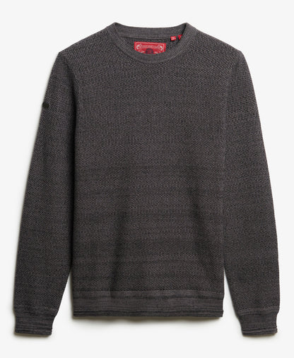 Light Weight Cotton Texture Jumper | Black/Dark Grey