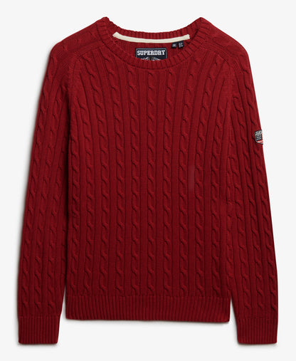 Slouchy Cable Knit | Bordeaux Red