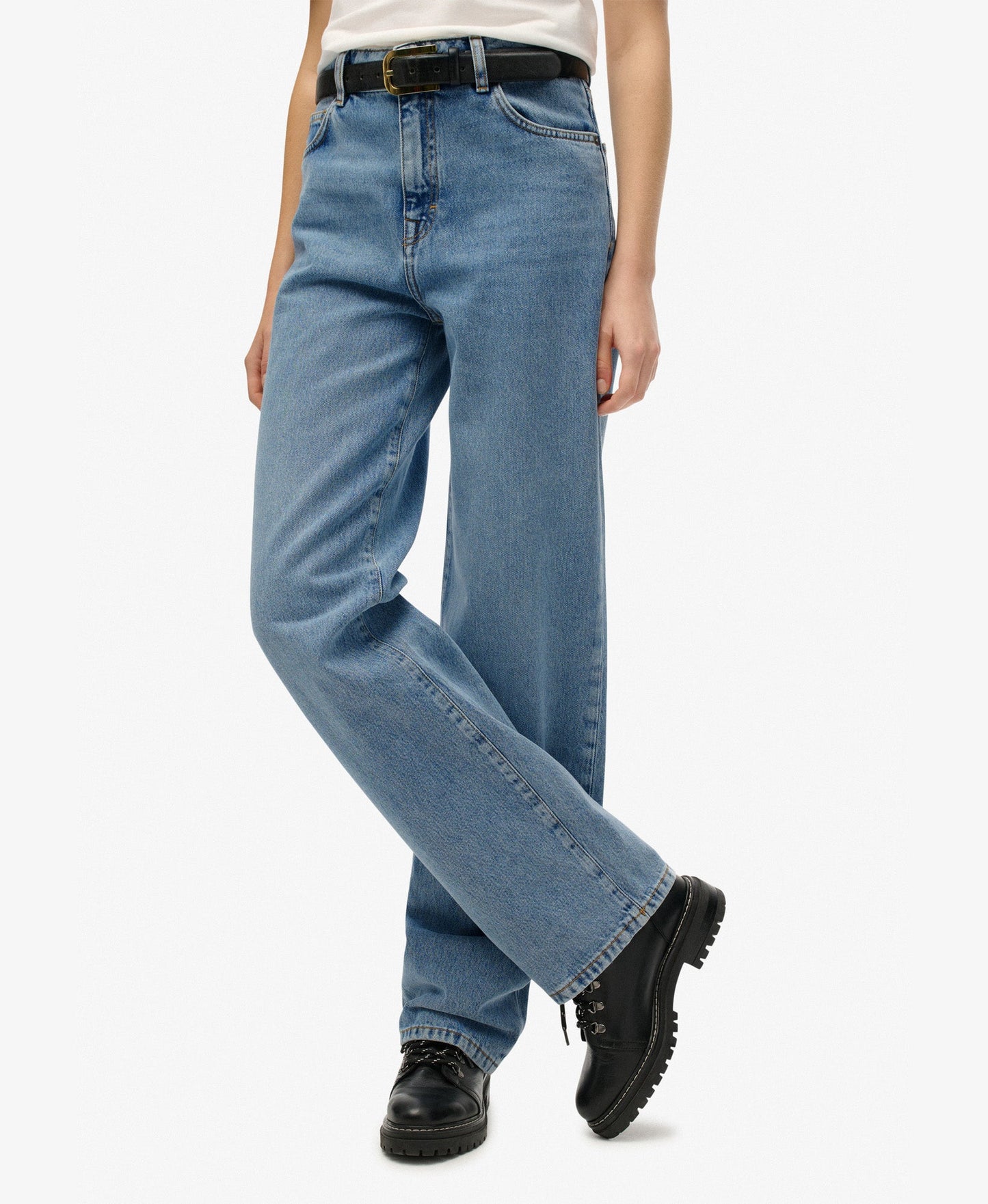 High Rise Wide Leg Jean | Mid Indigo Denim 30