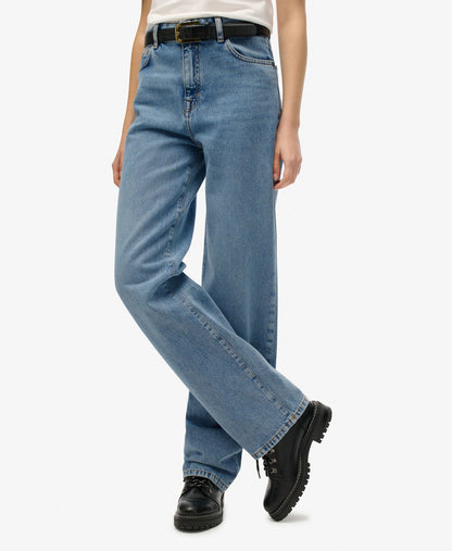 High Rise Wide Leg Jean | Mid Indigo Denim 30