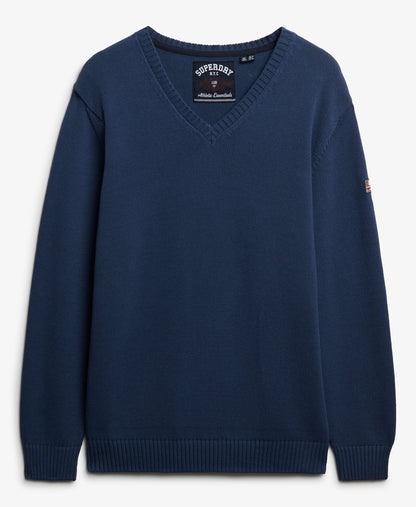 Oversized V Neck Jumper | Vintage Blue