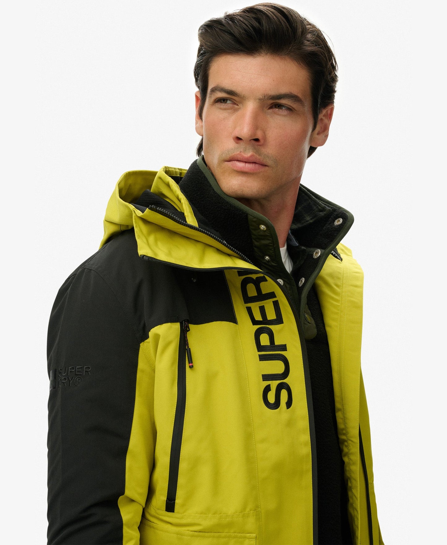Colour Block Slim Fit Windbreaker Jacket | Wax Yellow