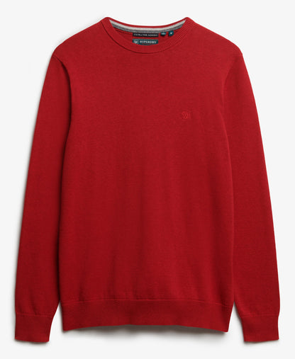 Essentials Cotton Jumper | Crimson Red Marle