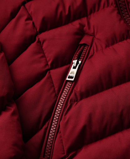 Fuji Hooded Mid Length Jacket | Wine Red