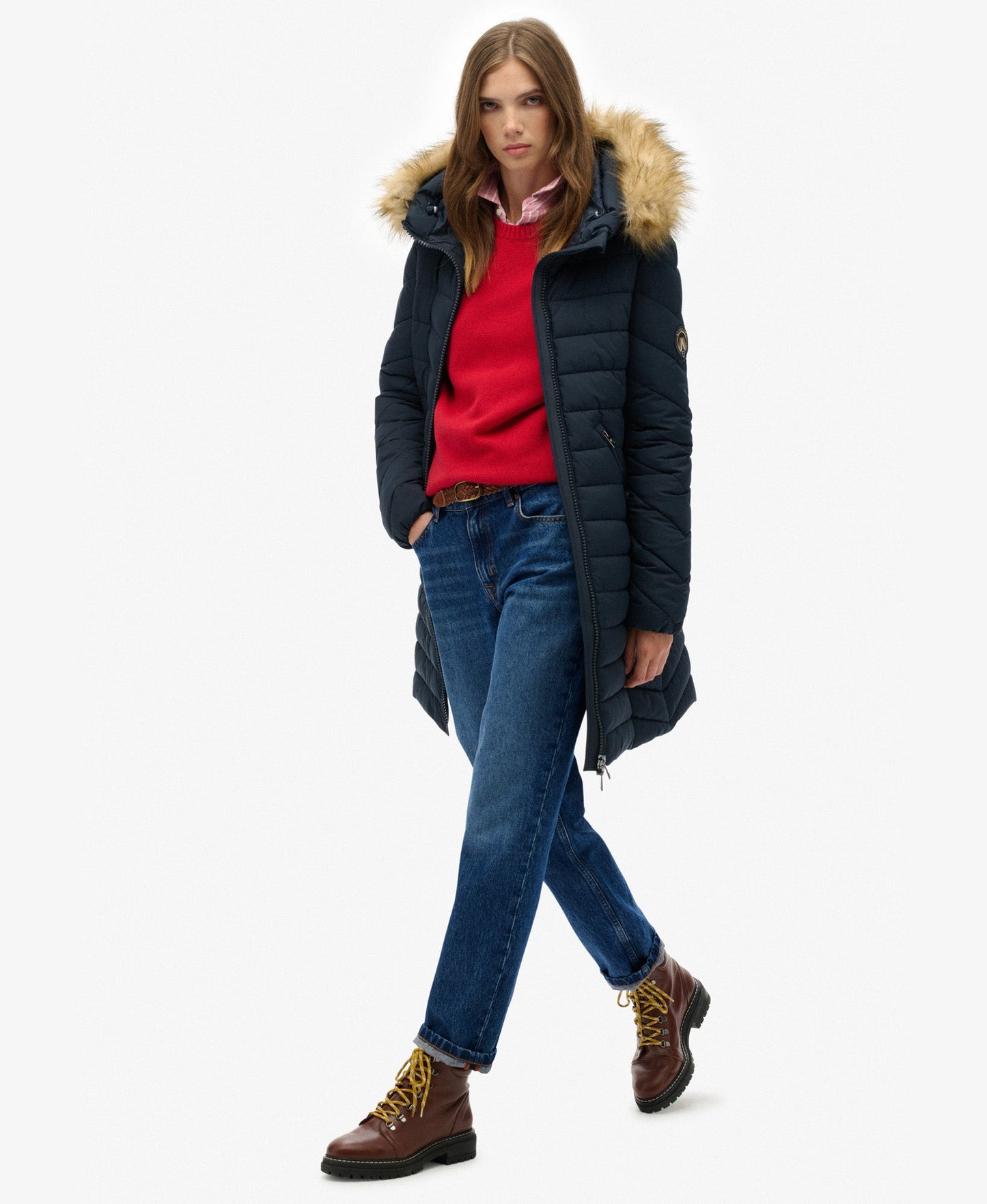 Fuji Hooded Mid Length Jacket | Eclipse Navy