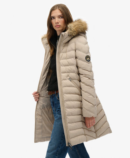 Fuji Hooded Mid Length Jacket | Chateau Grey