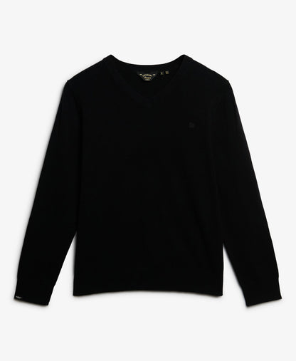 Classic V Neck Slim Fit Jumper | Black