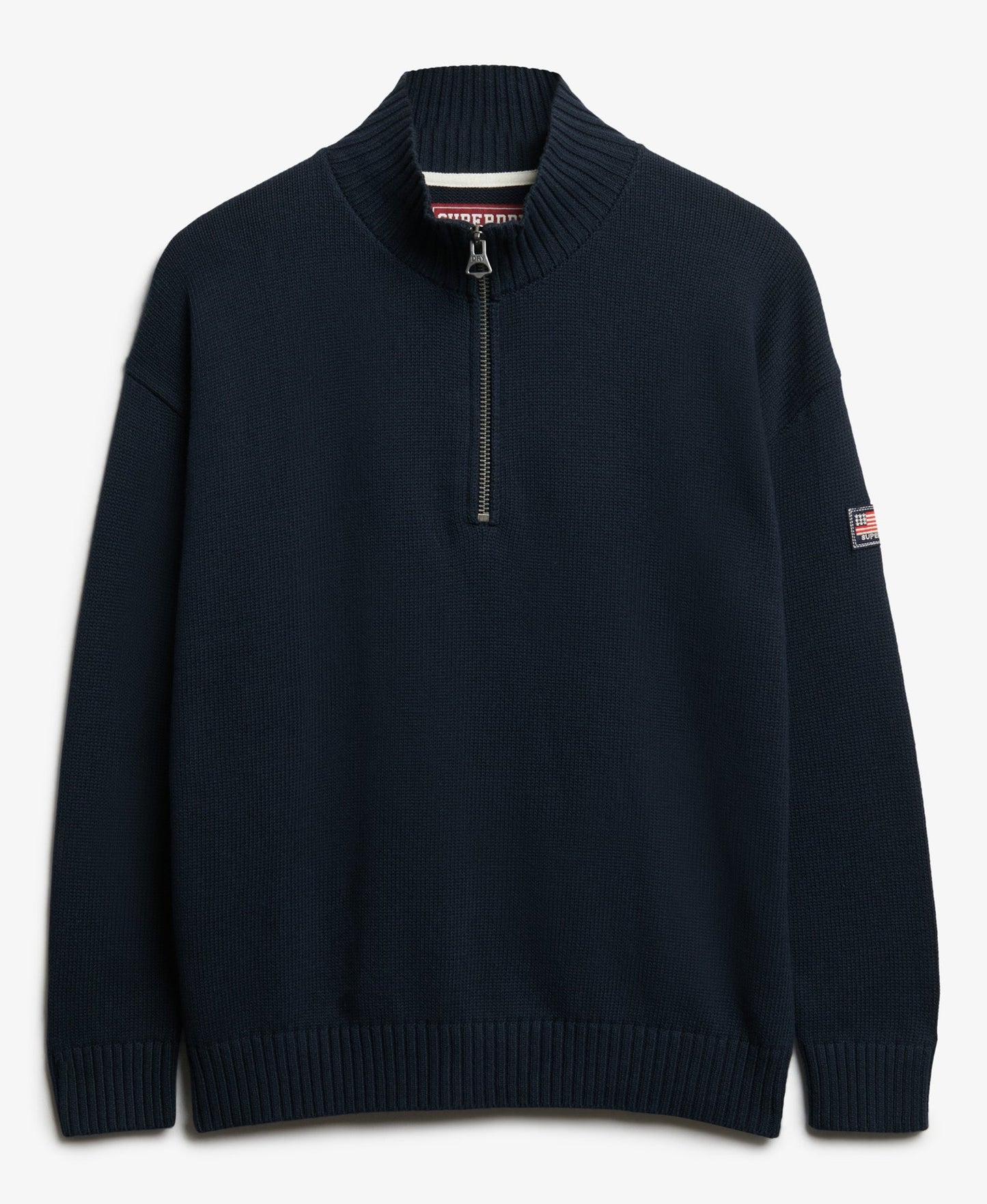 Slouchy Knitted Half Zip | Eclipse Navy