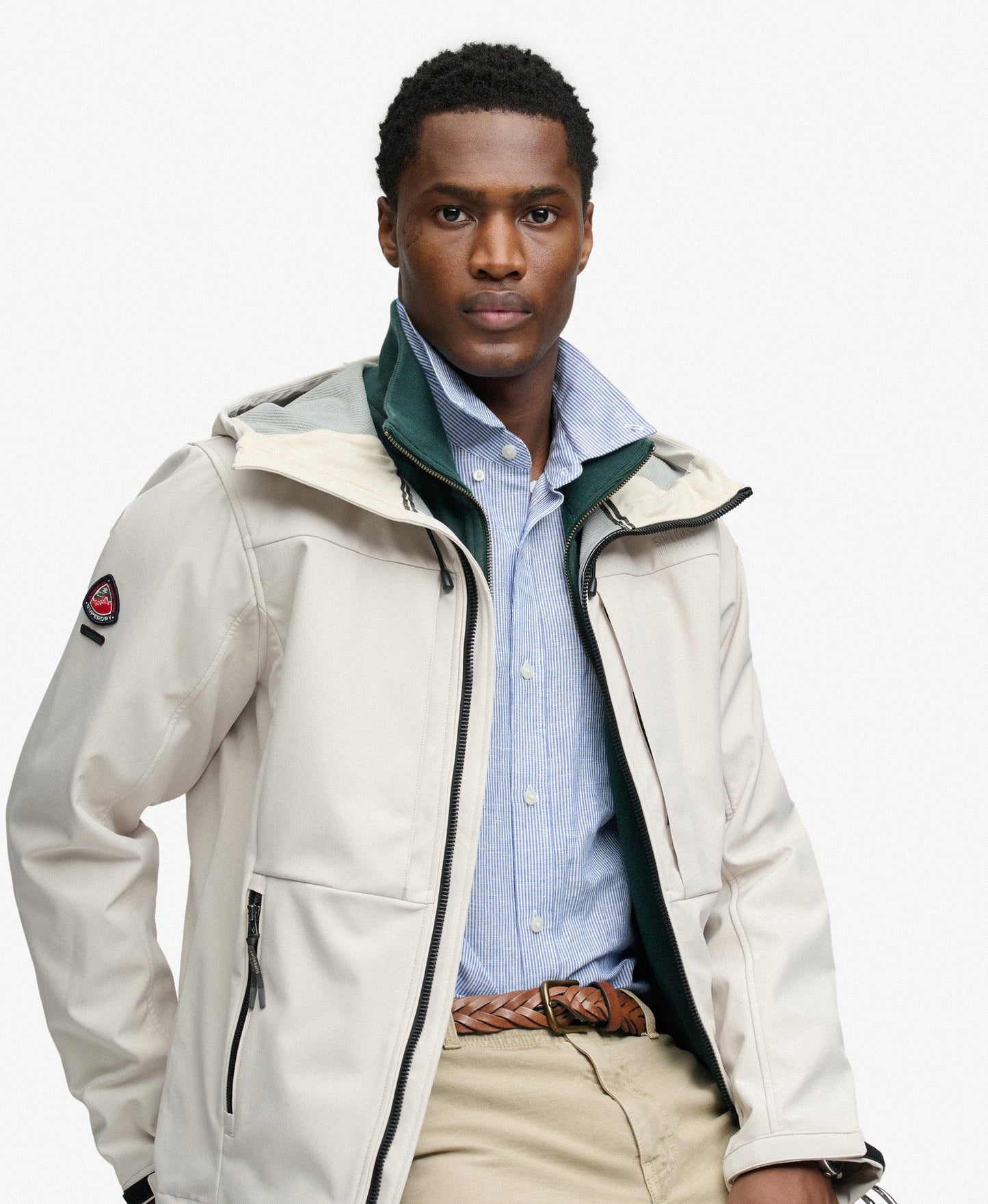 Hooded Softshell Trekker Jacket | Rainy Day Grey