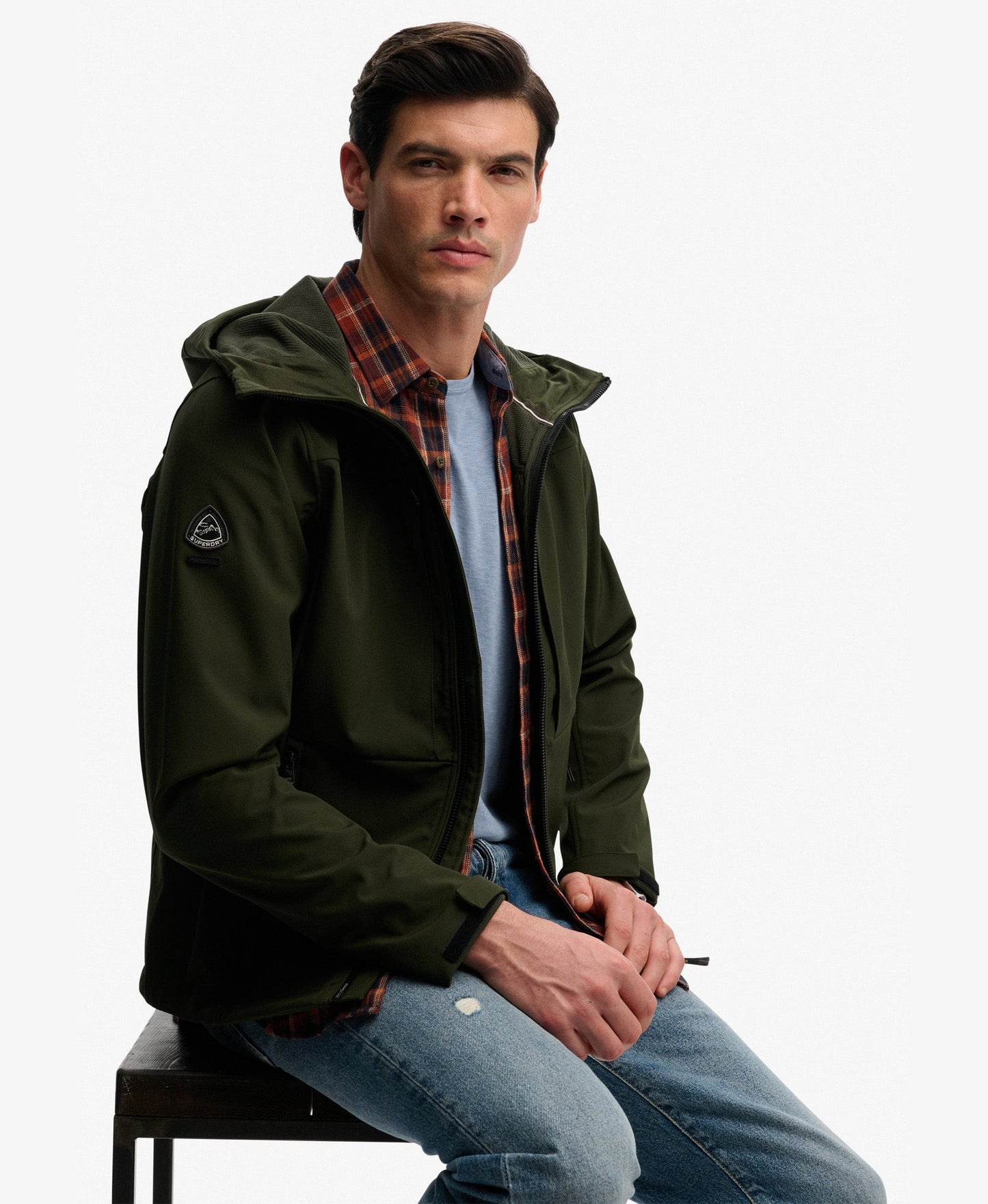 Hooded Softshell Trekker Jacket | Surplus Goods Olive Green