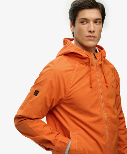 Hooded Washed Twill Jacket | Washed Orange