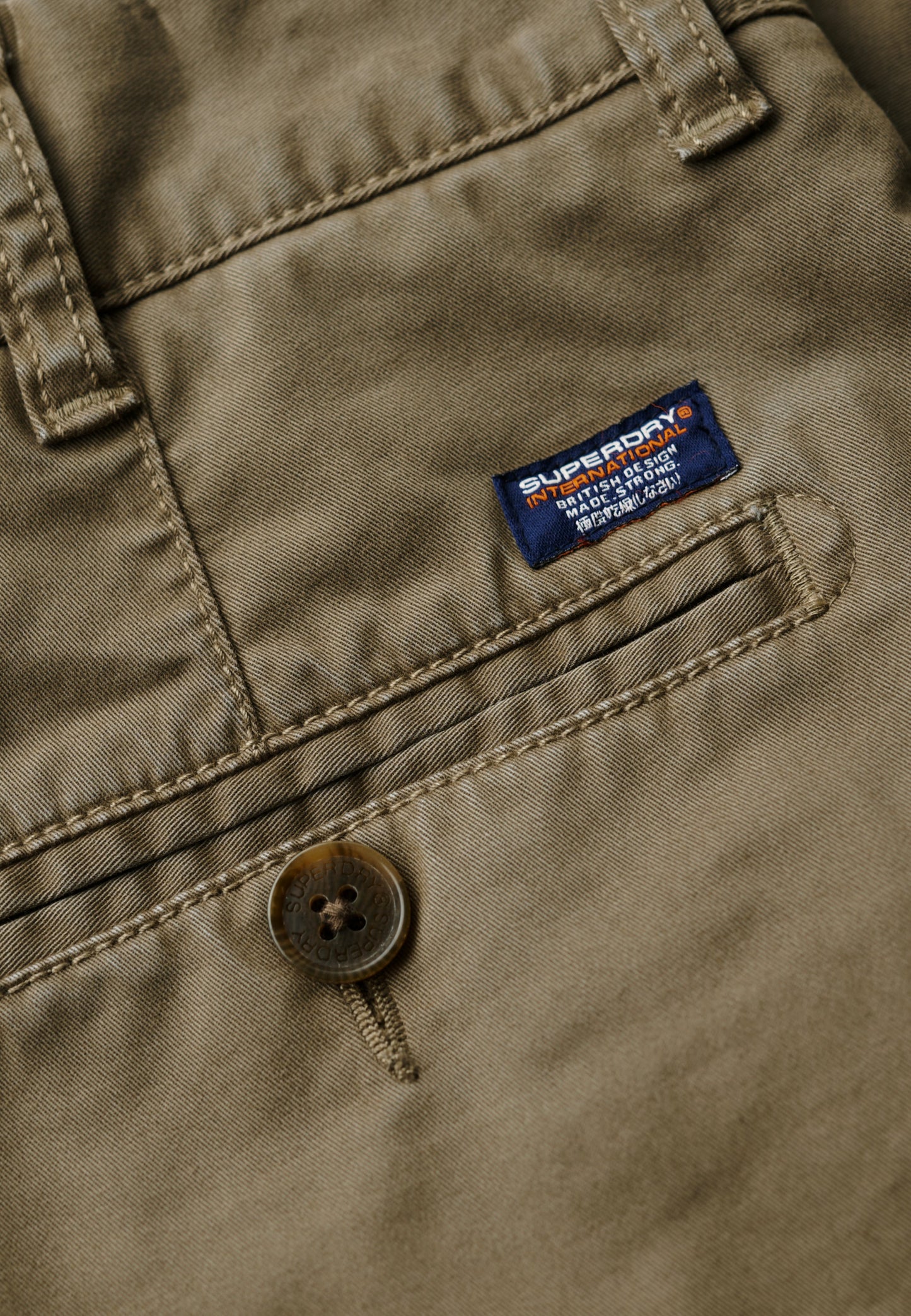 Vintage Slim Fit Chino Short | Dusty Olive Green