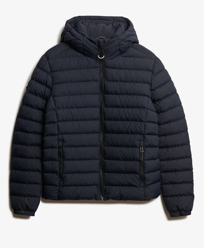 Hooded Fuji Padded Slim Fit Jacket | Eclipse Navy