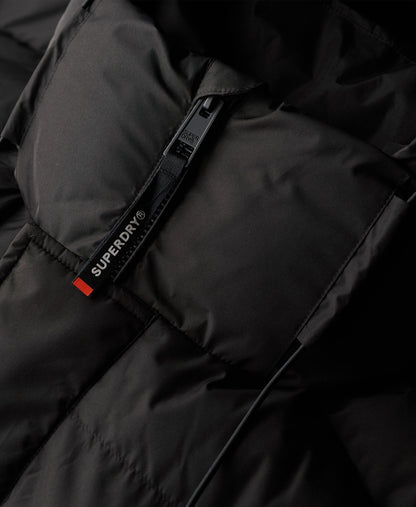 Hooded 5 Baffle Sports Puffer | Black