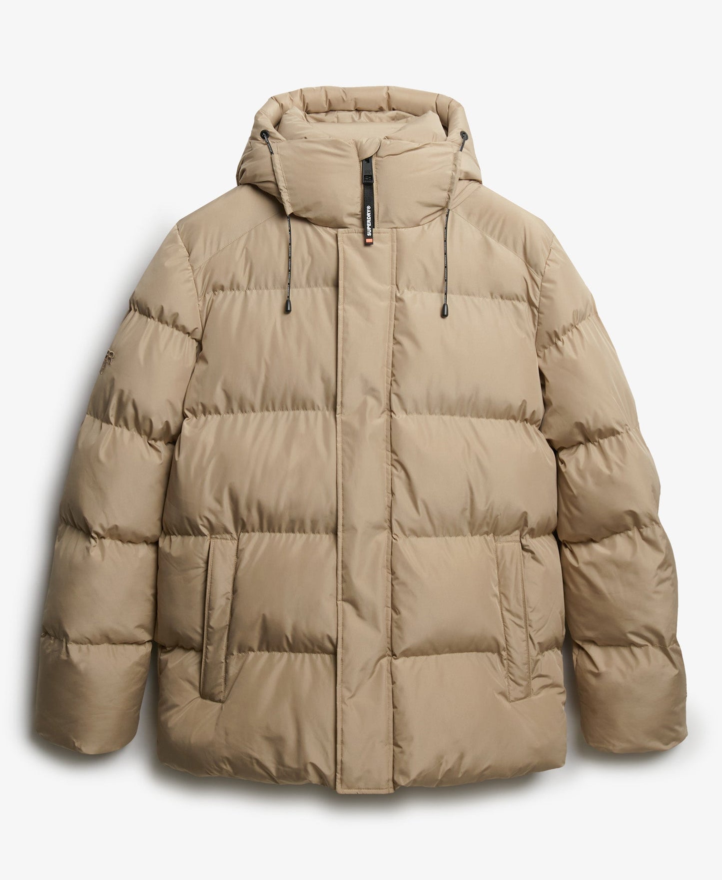 Hooded 5 Baffle Sports Puffer | Winter Twig Beige