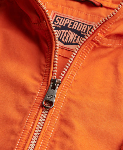 Hooded Washed Twill Jacket | Washed Orange