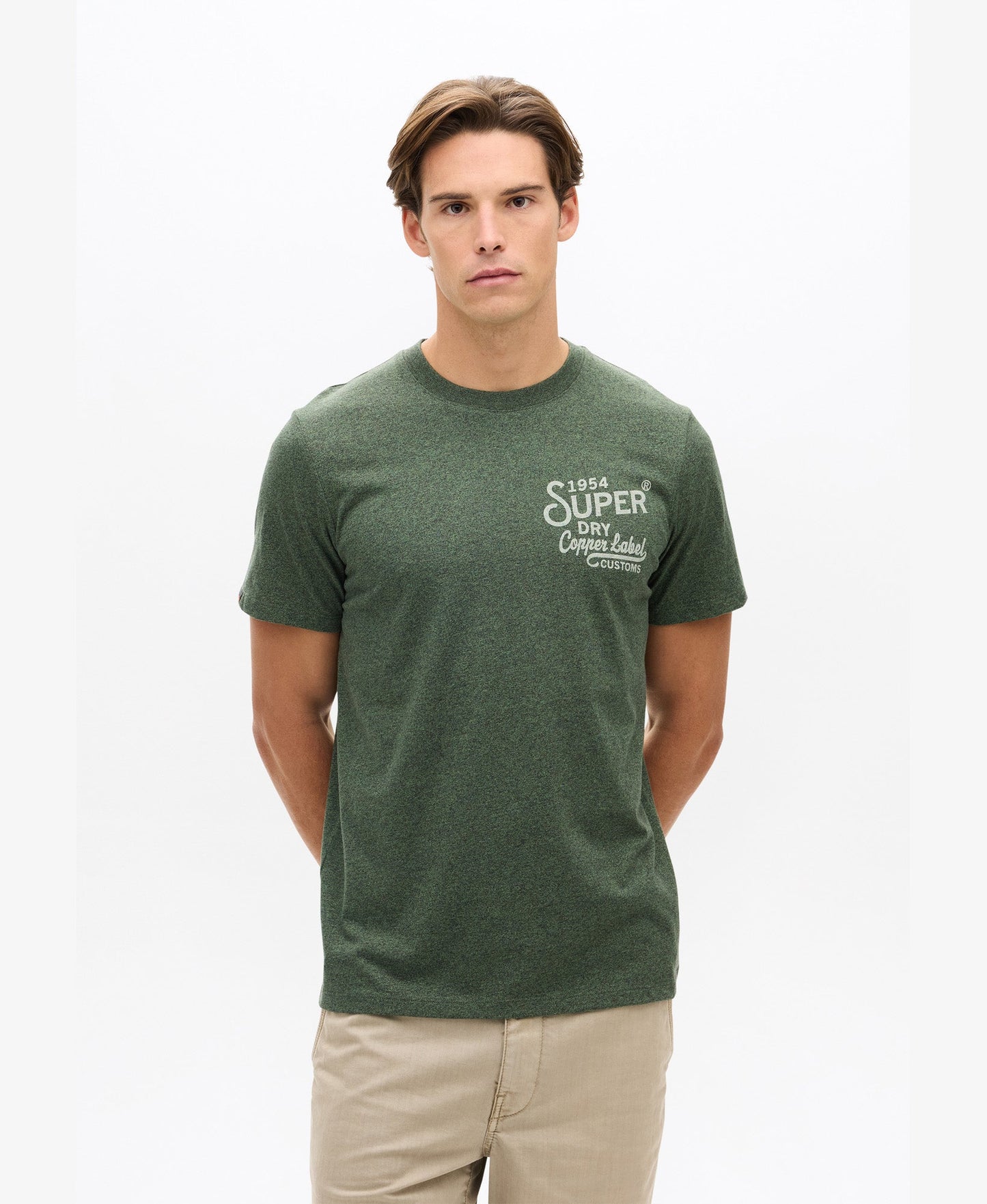 Copper Label Chest Tee | Khaki Jaspe