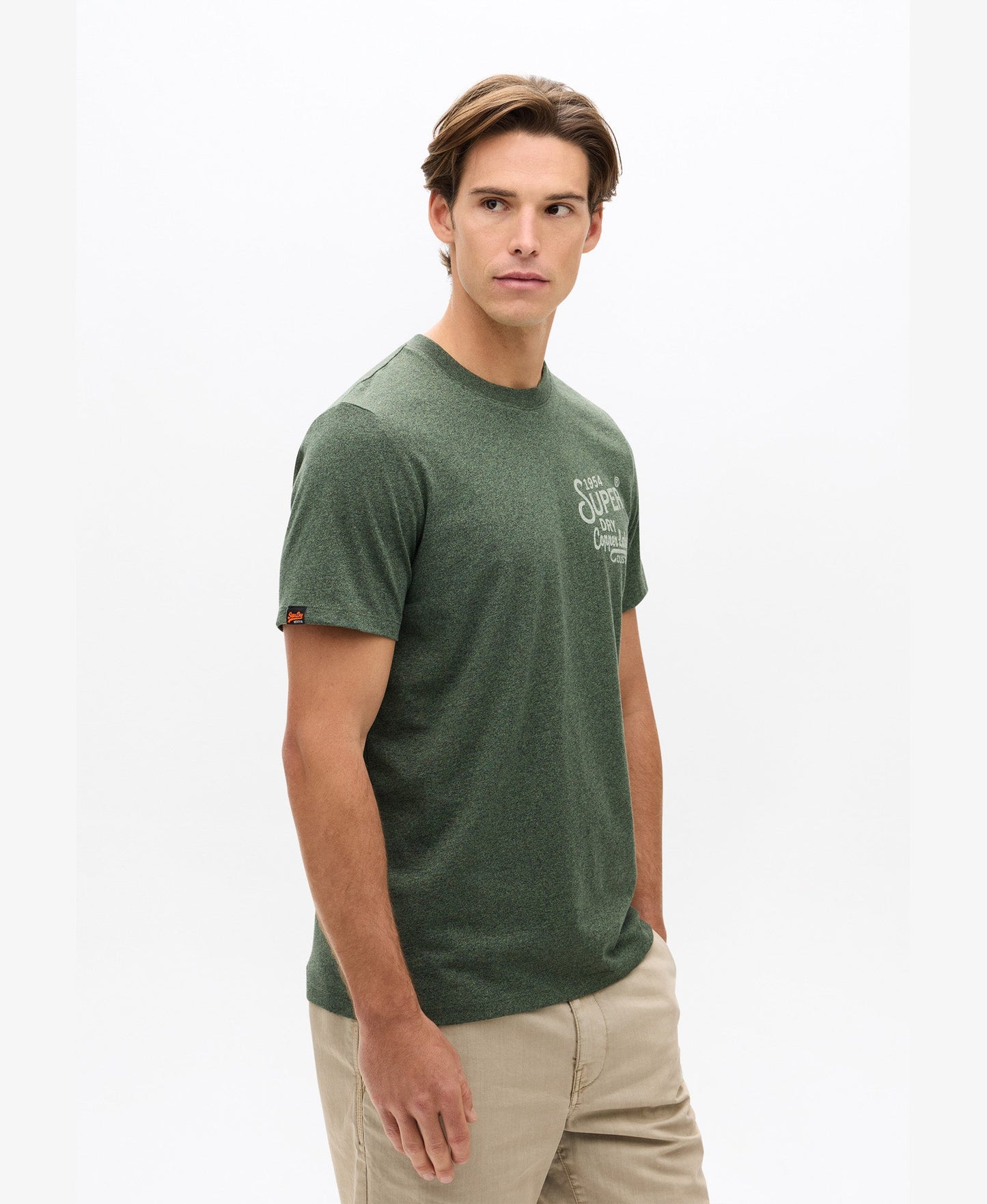 Copper Label Chest Tee | Khaki Jaspe