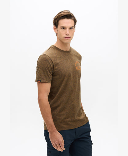 Copper Label Chest Tee | Bronze Brown Grit
