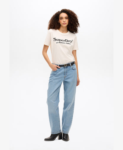 Venue Metallic Graphic Tee | Chalk White