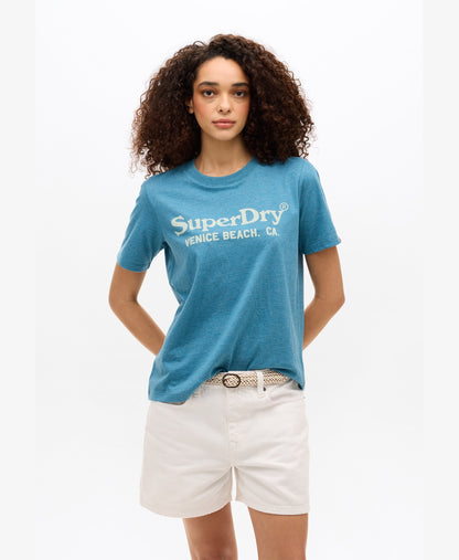 Venue Metallic Graphic Tee | Pottery Blue Marle