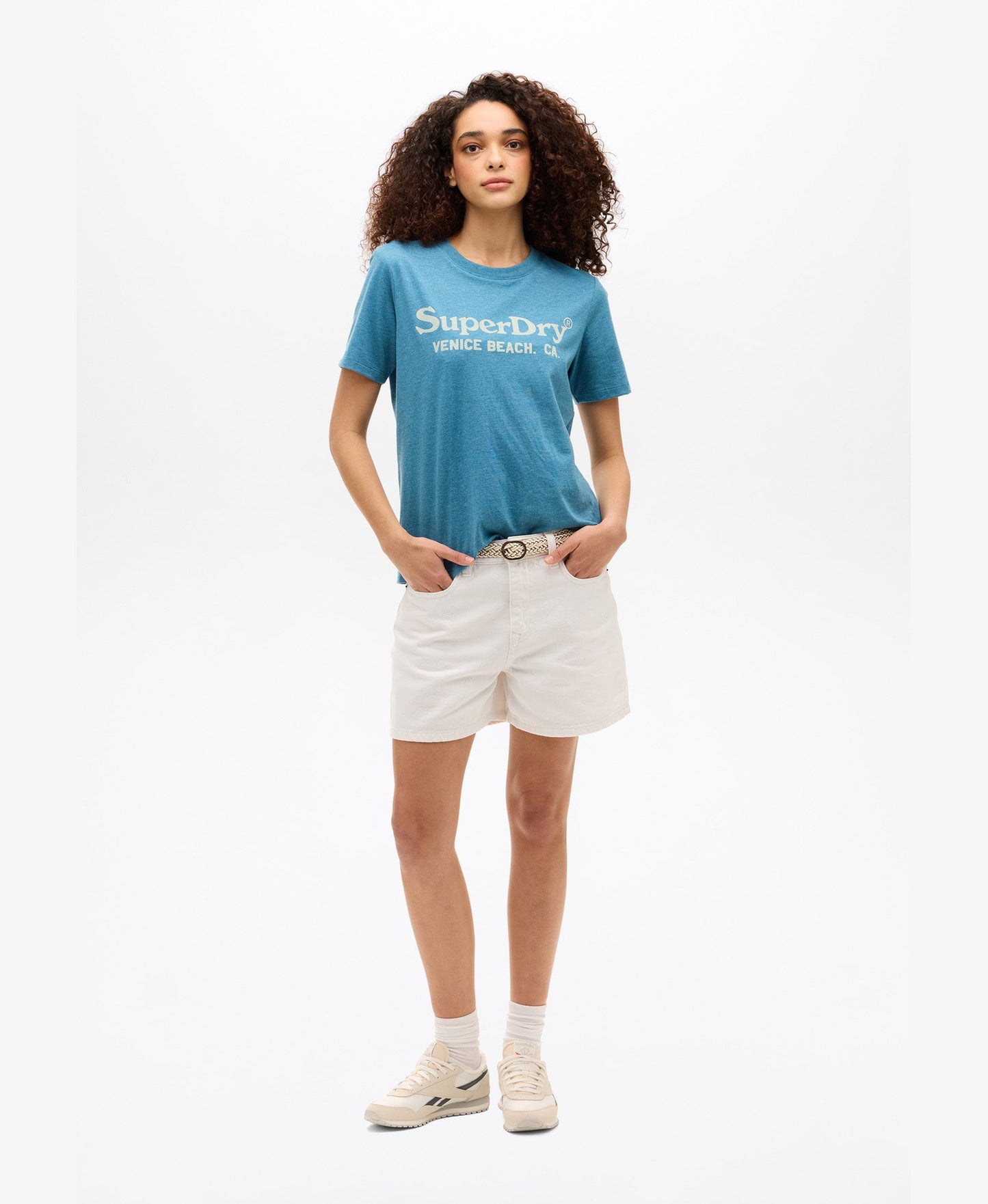 Venue Metallic Graphic Tee | Pottery Blue Marle