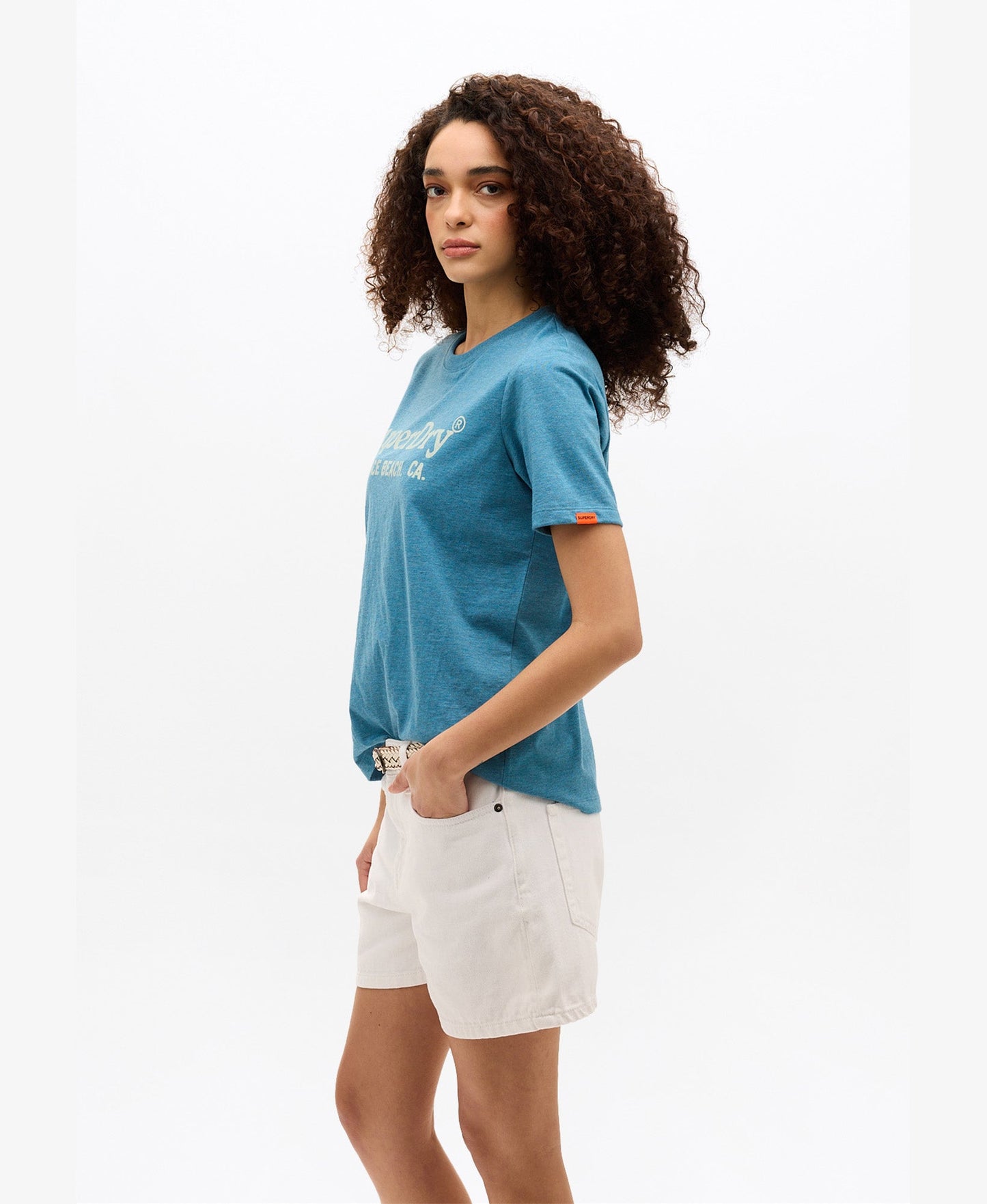 Venue Metallic Graphic Tee | Pottery Blue Marle